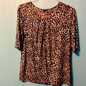 Animal Print Short Sleeve Top